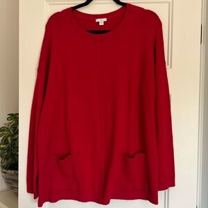 J Jill red sweater tunic style size large
